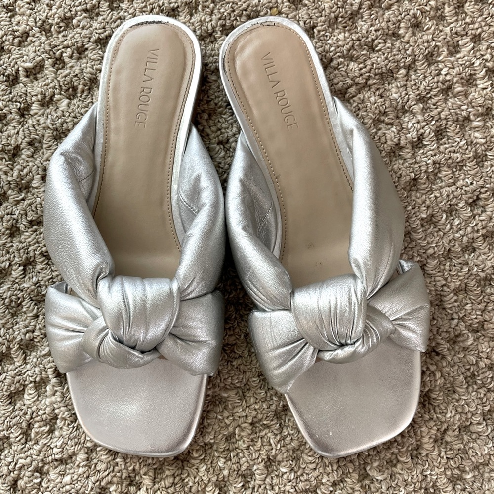 Villa Rouge (Shopbop) puff silver slide sandals